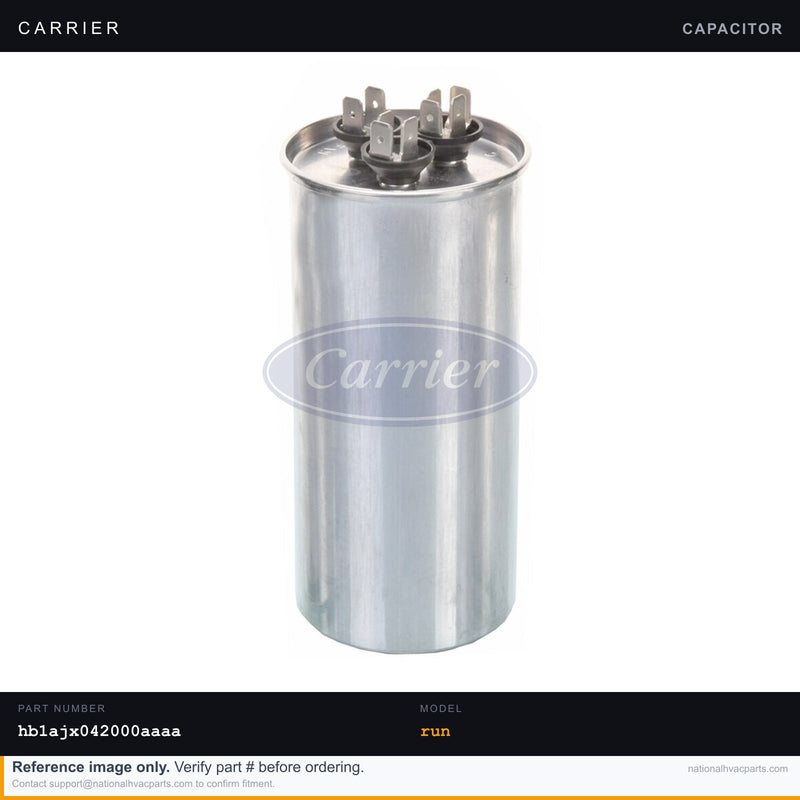 OEM Carrier Run Capacitor Replacement for Model HB1AJX042000AAAA