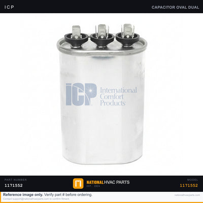 ICP Oval Run Capacitor 45+5 MFD for RHS060L0CA0AAA — OEM 1171552 | Ships Today