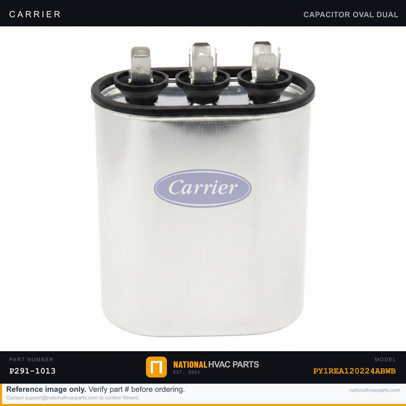 OEM Carrier Dual Run Capacitor 10+10 MFD 370V — PY1REA120224ABWB