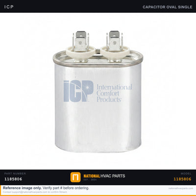 ICP Run Capacitor 35 MFD 370V for WFSR080C060A1 — Oval with Strap | Ships Today