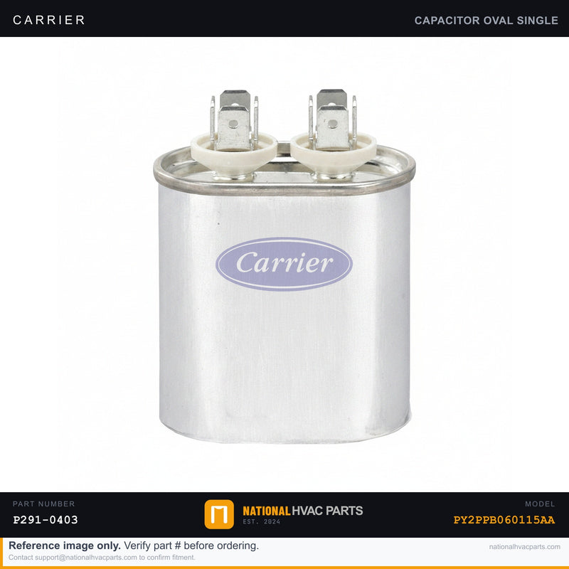 OEM Carrier Single Run Capacitor 4 MFD 370V for PY2PPB060115AA