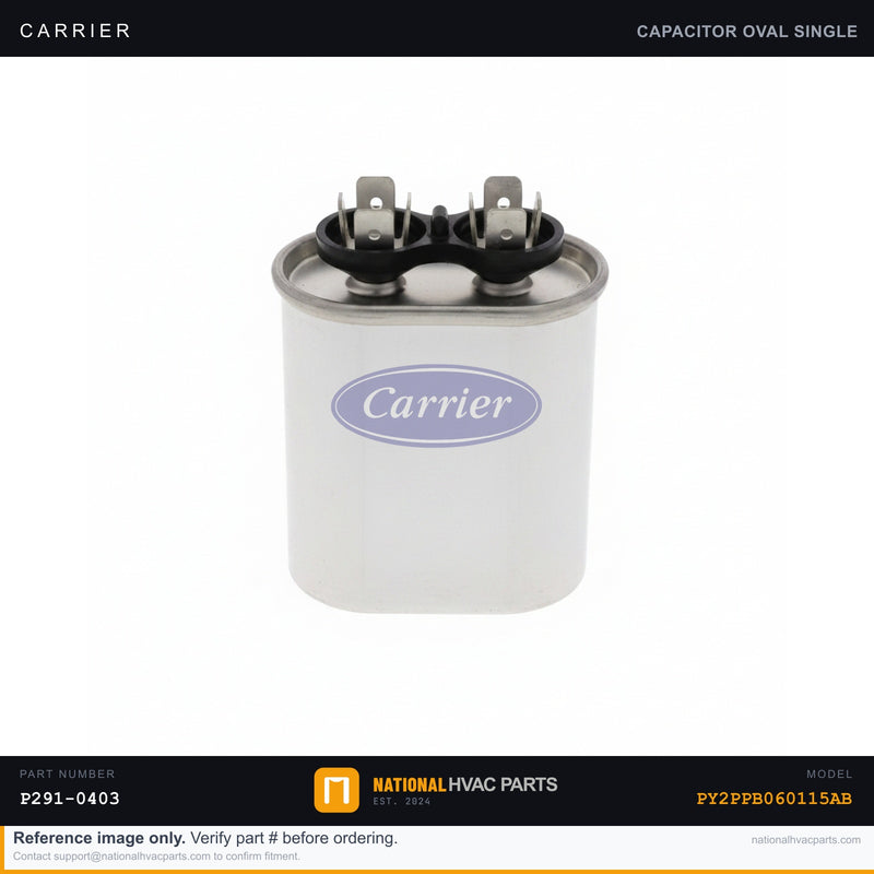 OEM Carrier Single Run Capacitor 4 MFD 370V for PY2PPB060115AB