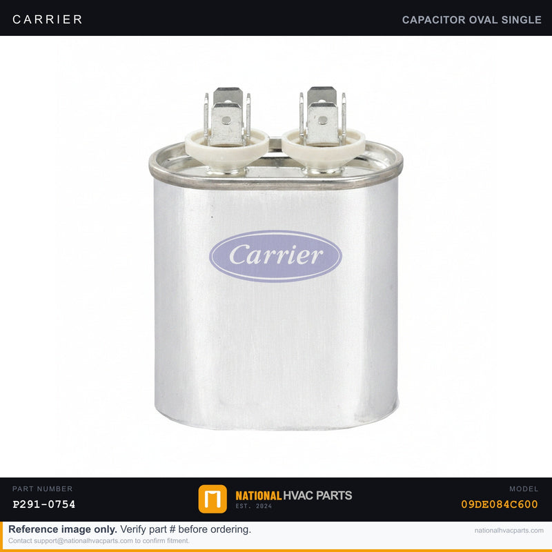 OEM Carrier Single Run Capacitor 7.5 MFD 440V for 09DE084C600