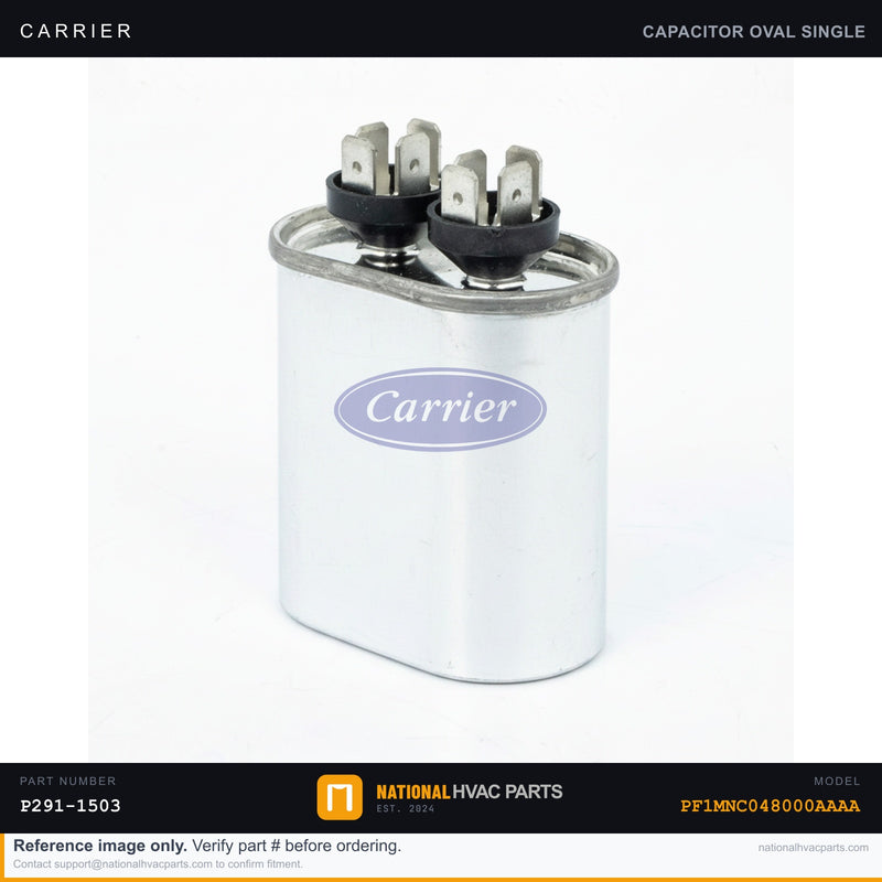 OEM Carrier Single Run Capacitor 15 MFD 370V for PF1MNC048000AAAA