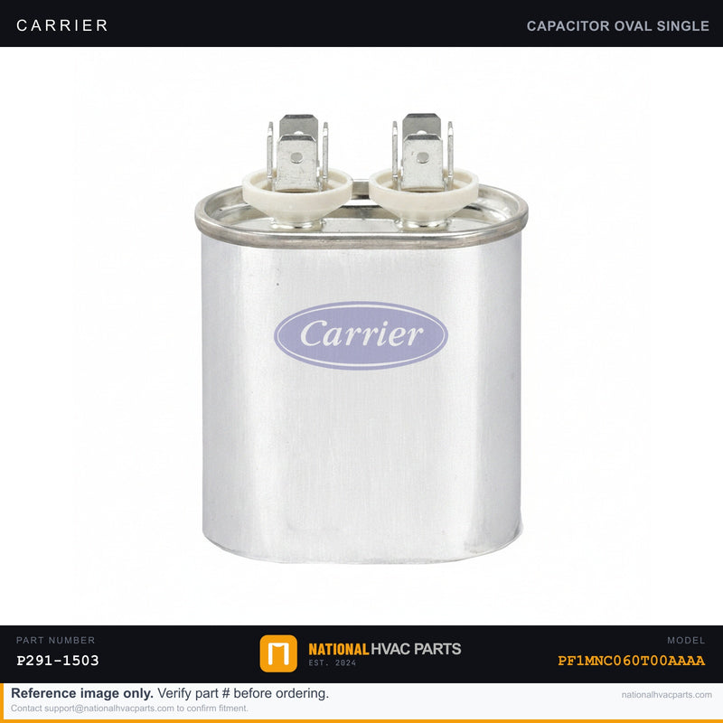 OEM Carrier Single Run Capacitor 15 MFD 370V for PF1MNC060T00AAAA