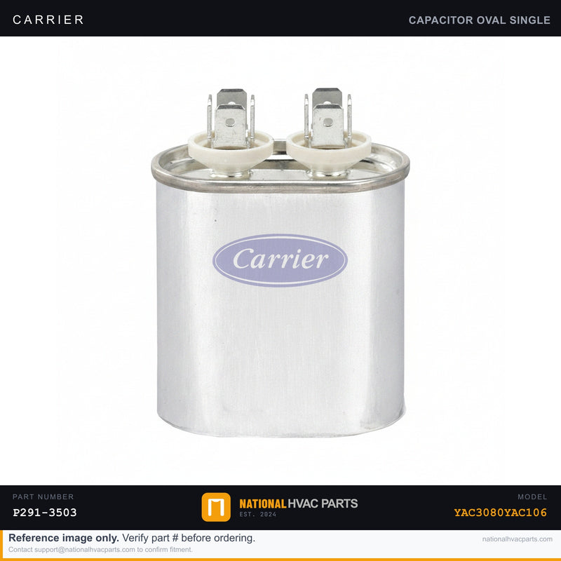 OEM Carrier Single Run Capacitor 35 MFD 370V for YAC3080YAC106