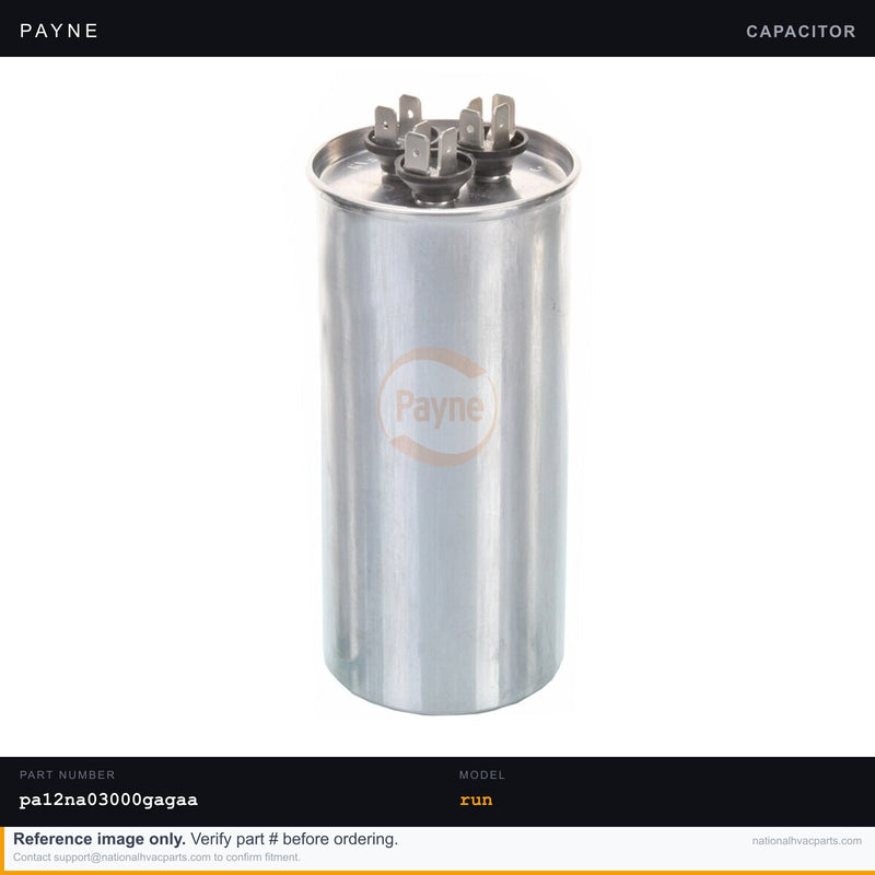 OEM Payne HVAC Run Capacitor for Model PA12NA03000GAGAA Unit