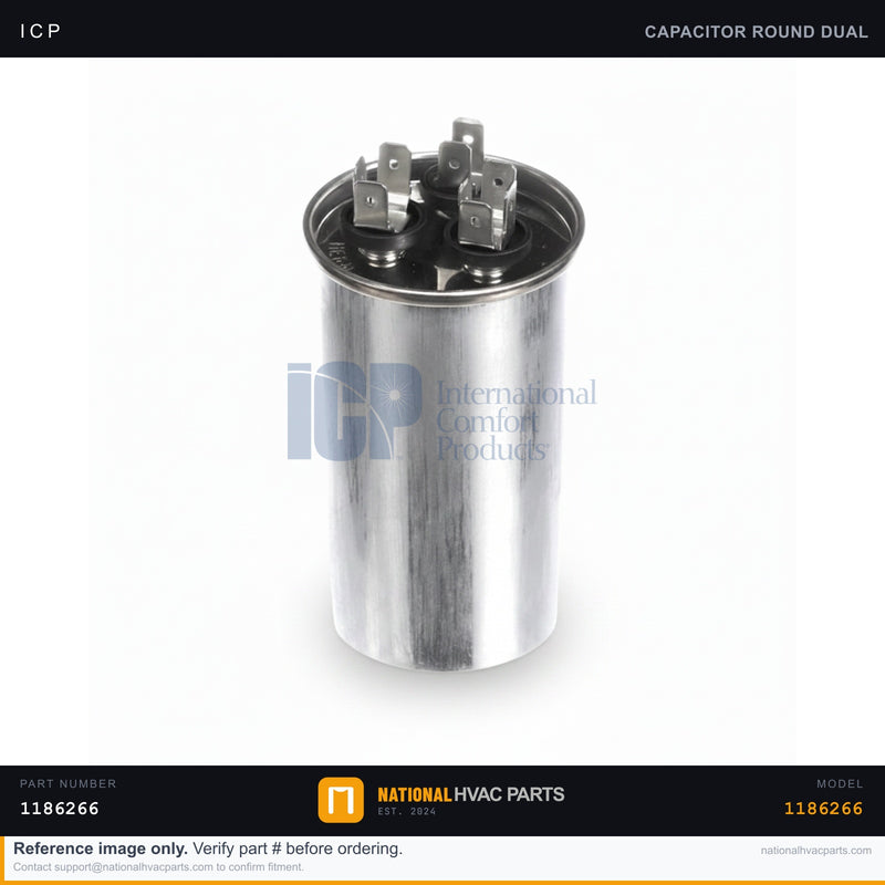 ICP Dual Run Capacitor 80+7.5 MFD for WCH4604GKA110 — 440V | Ships Today