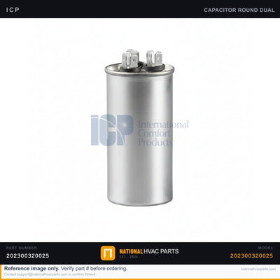 ICP Dual Run Capacitor for WAMA36004A1 — 35+5 MFD 440V | Ships Today