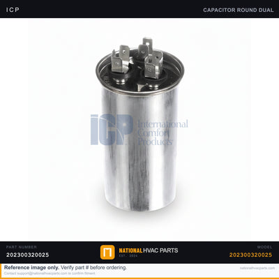 ICP Dual Run Capacitor for WAMA36004AT2 — 35+5 MFD 440V | Ships Today