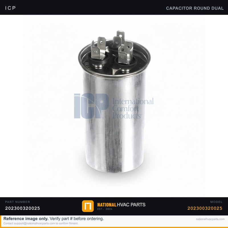 ICP Dual Run Capacitor for WAMA36004AT2 — 35+5 MFD 440V | Ships Today