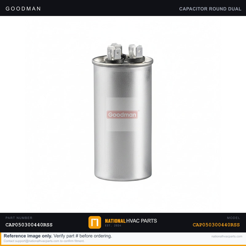 OEM Goodman 30/5 MFD 440V Run Capacitor WGHP4418AAE—CAP050300440RSS
