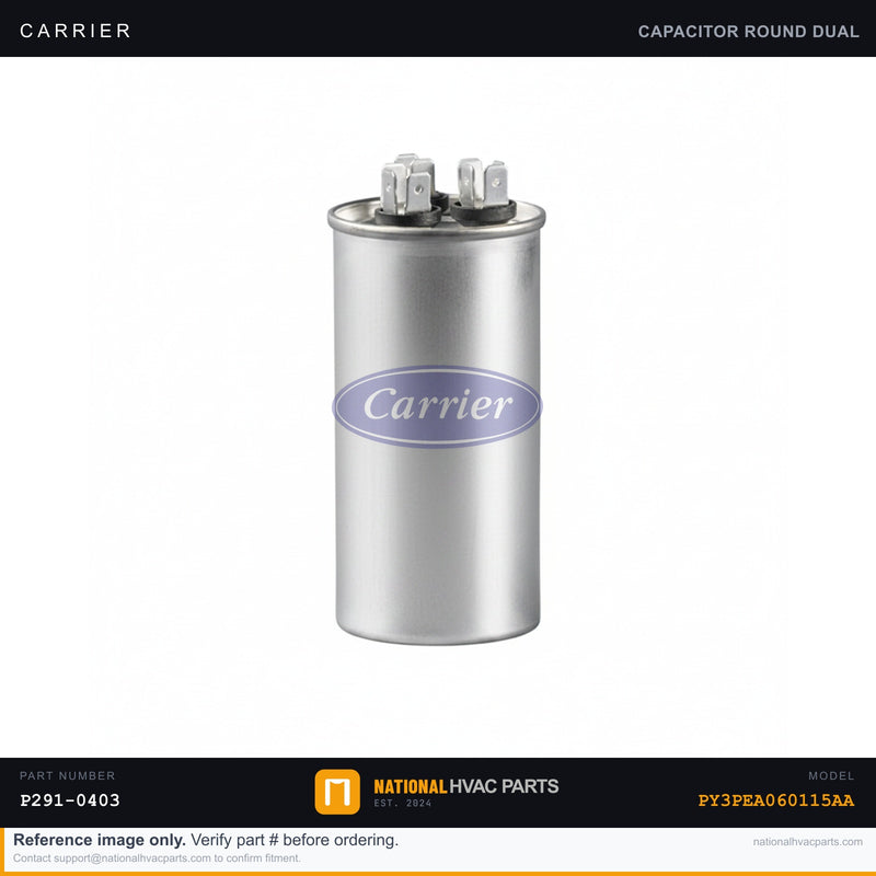 OEM Carrier Dual Run Capacitor Replacement for PY3PEA060115AA