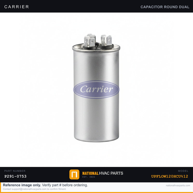 OEM Carrier Dual Run Capacitor Replacement for UPFLOW120HCU%12