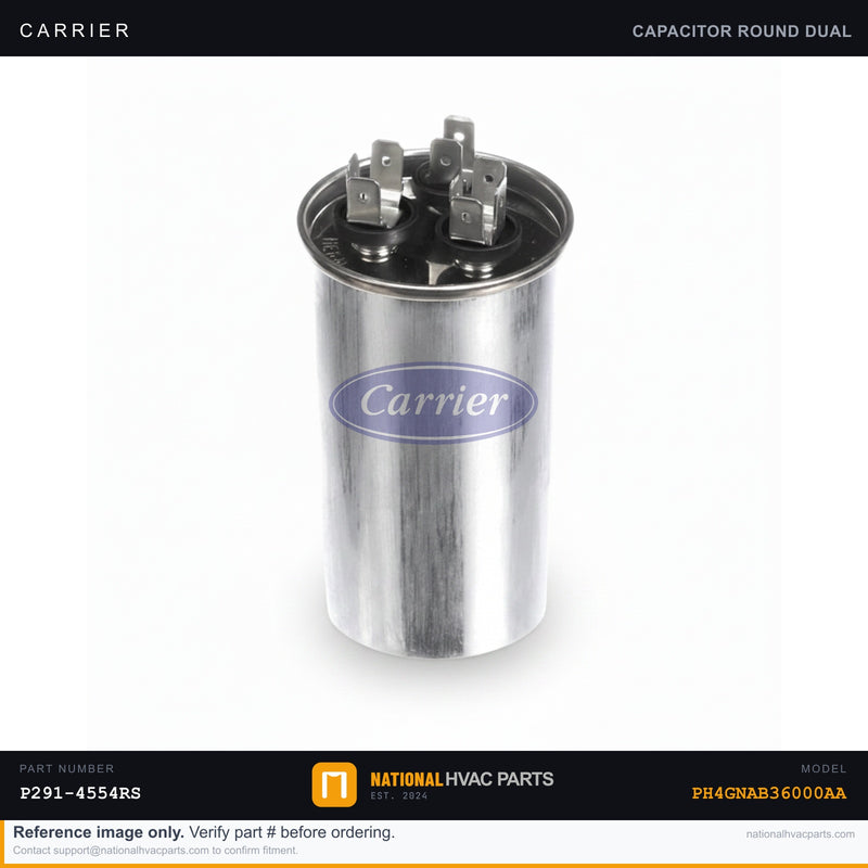 OEM Carrier 40+5 MFD Run Capacitor Replacement for Heat Pump PH4GNAB36000AA