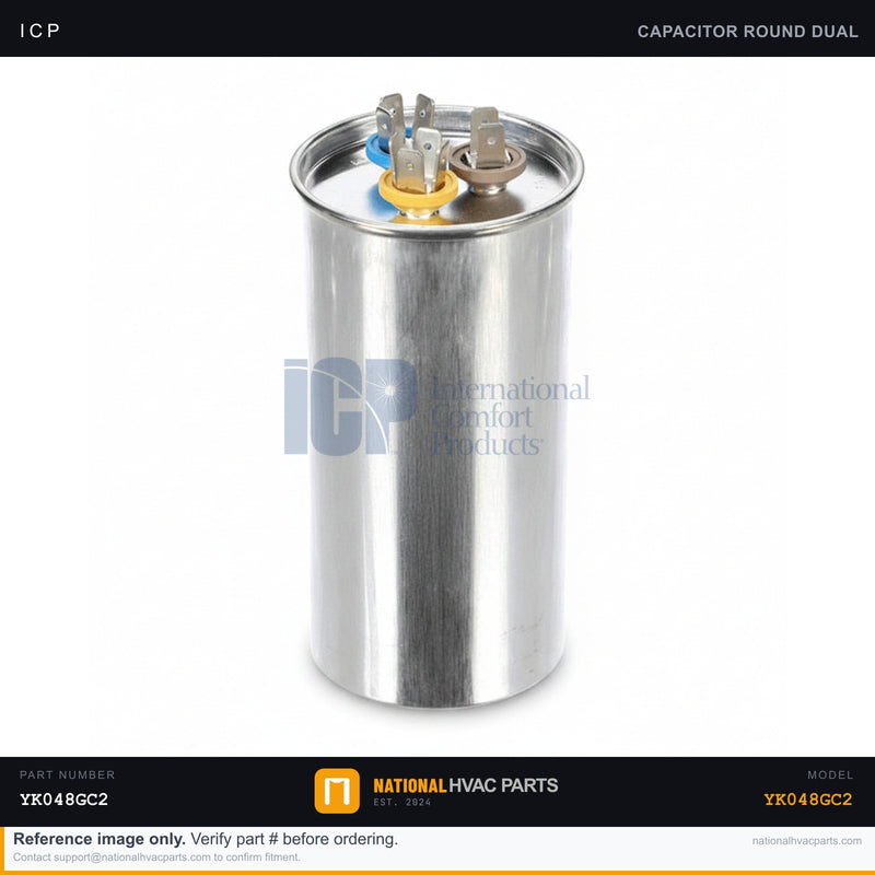 ICP Round Run Capacitor for YK048GC2 — 2.5 MFD | Ships Today