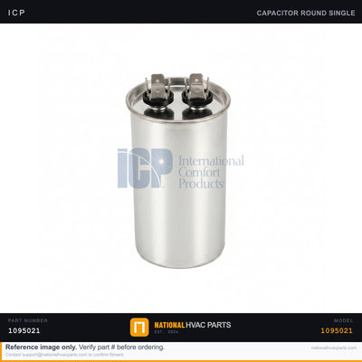 ICP Round Run Capacitor 2.0 MFD for YG018GA2 — OEM 1095021 | Ships Today
