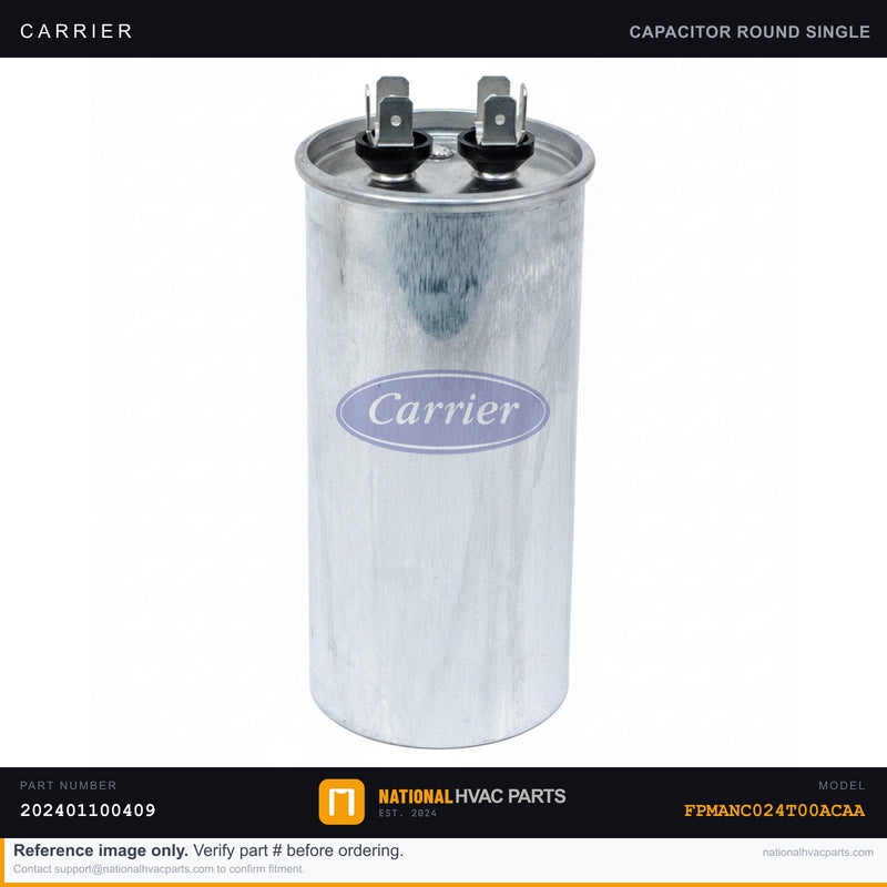 OEM Carrier Run Capacitor for FPMANC024T00ACAA — Part 202401100409