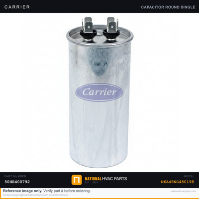OEM Carrier Draft Inducer Motor Capacitor for N6A48NG480198