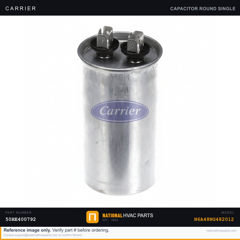 OEM Carrier Draft Inducer Motor Capacitor for N6A48NG482012