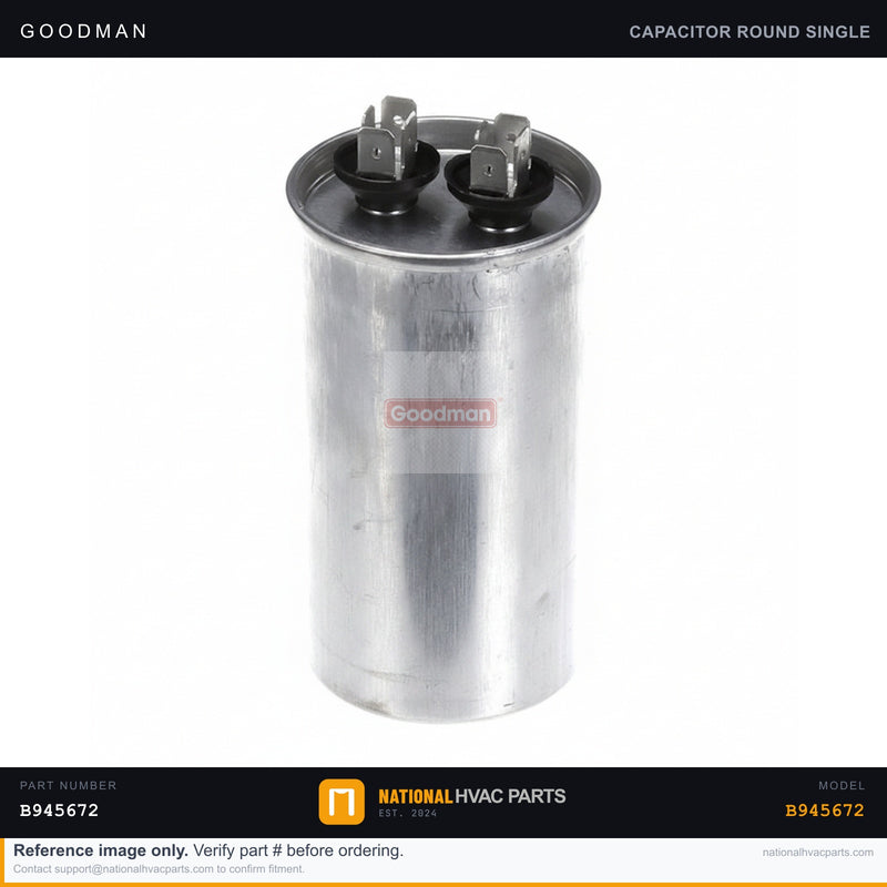 OEM Goodman 12.5 MFD 370V Run Capacitor for ARUF042-00A-1 — B945672