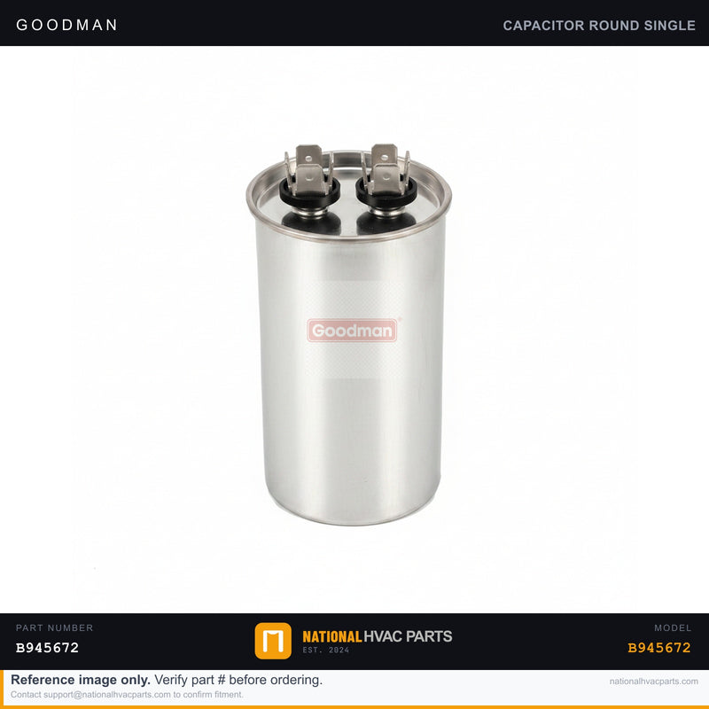 OEM Goodman 12.5 MFD 370V Run Capacitor for ARUF048 — B945672