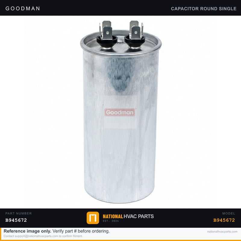 OEM Goodman 12.5 MFD 370V Run Capacitor for ARUF049-00A-1 — B945672