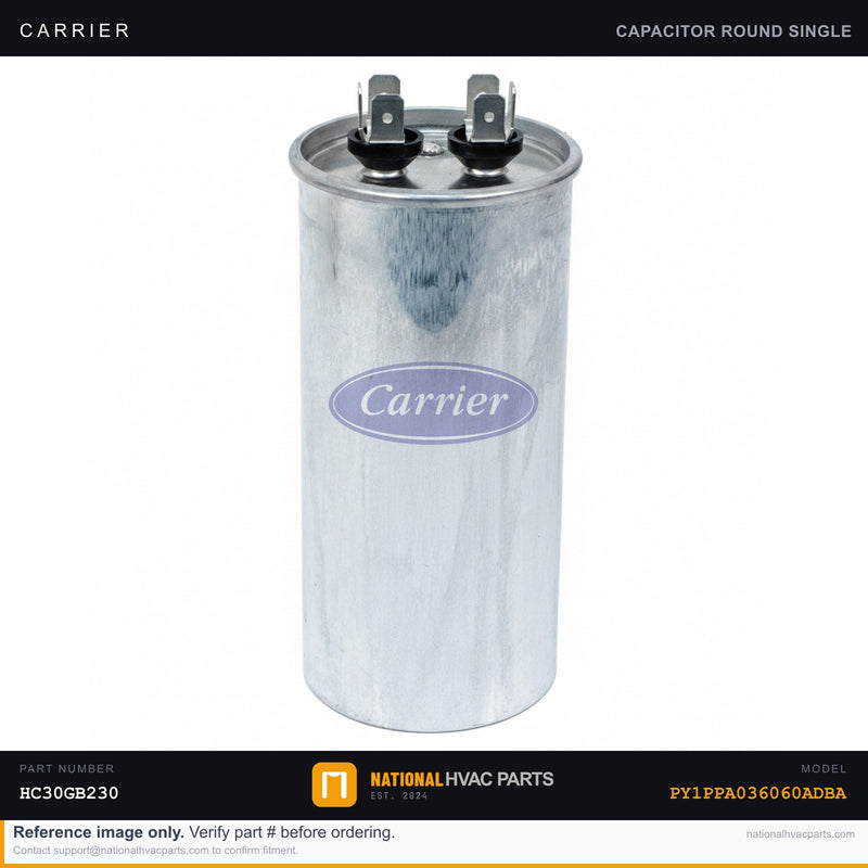 OEM Carrier Draft Inducer Motor w/ Capacitor 4µF 370V — PY1PPA036060AD