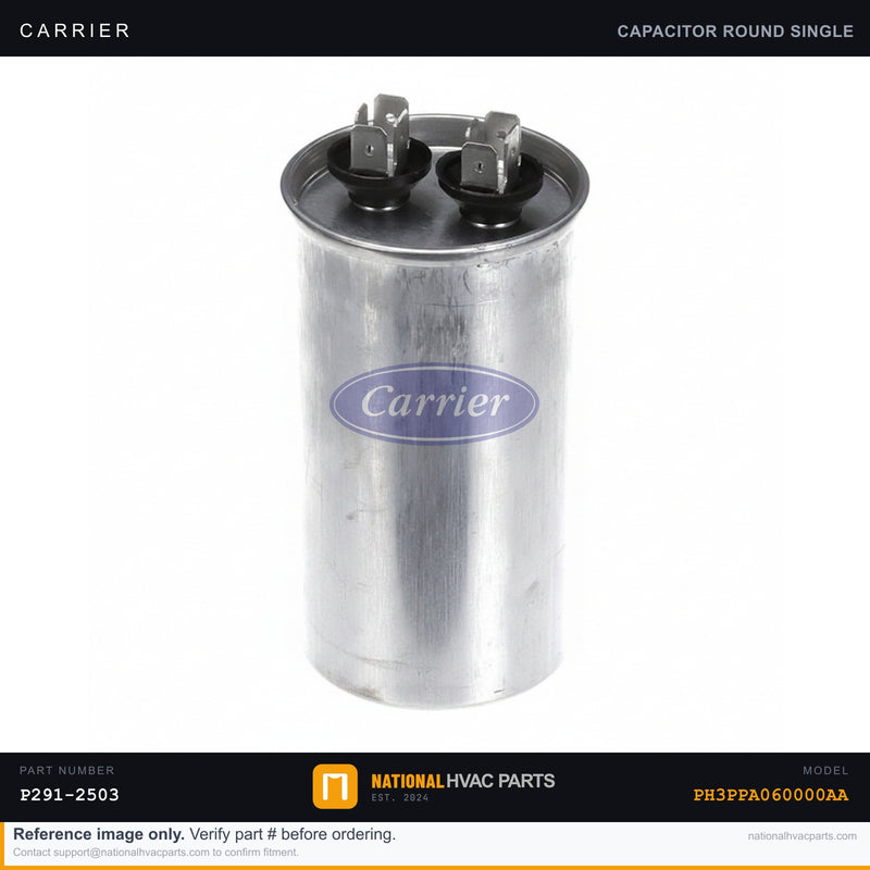 OEM Carrier Single Run Capacitor 25 MFD 370V for PH3PPA060000AA