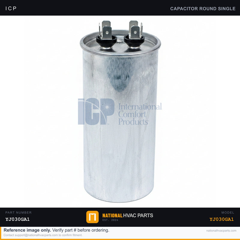 ICP Round Run Capacitor 2.5 MFD for YJ030GA1 — OEM 1064218 | Ships Today