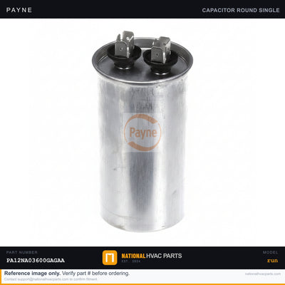 OEM Payne Run Capacitor Replacement for Model PA12NA03600GAGAA