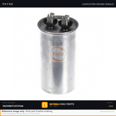 OEM Payne Run Capacitor Replacement Part for Model PA2PEB036000AA