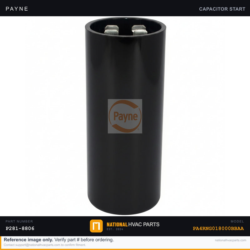 OEM Payne Start Capacitor P281-8806 for PA4RNG018000BBAA