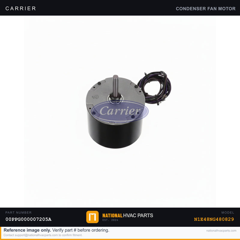 OEM Carrier Condenser Fan Motor for N1E48NG480829 — 00PPG000007205A