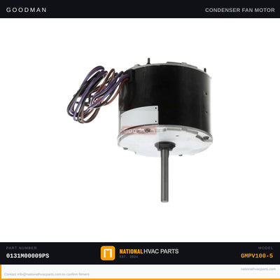 OEM Goodman 1/6 HP Condenser Fan Motor for GMPV100-5 — 0131M00009PS