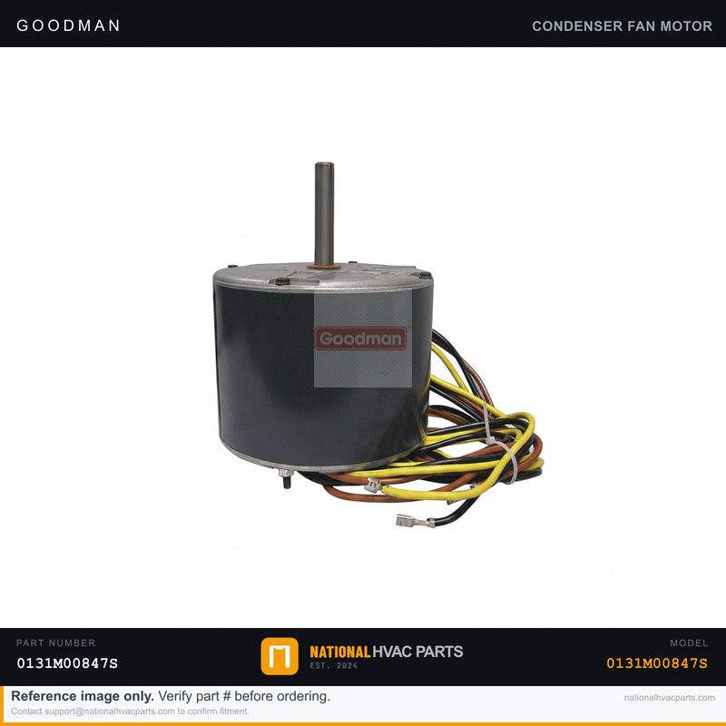 OEM Goodman 1/4 HP Condenser Fan Motor for CPC048XXX3DXJXBA — 0131M00847S