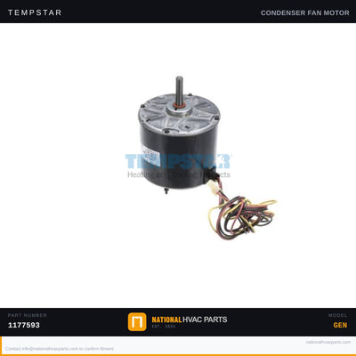 Tempstar 1/5 HP Condenser Fan Motor for T4H448GKD100 — OEM #1177593 | Ships Today