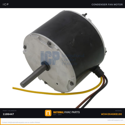 ICP Condenser Fan Motor for WCH4364GKB100 — 1/5 HP | Ships Today