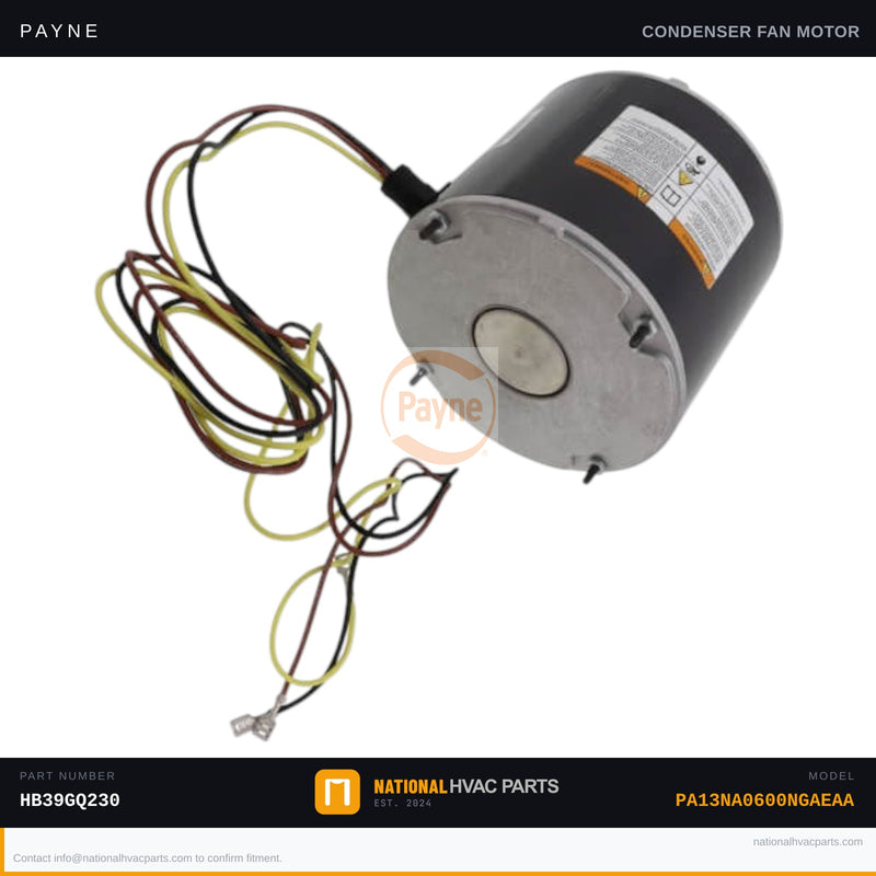 OEM Payne Condenser Fan Motor 1/4-1/2HP for PA13NA0600NGAEAA
