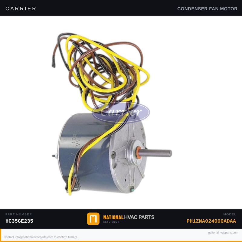 OEM Carrier Condenser Fan Motor 1/8 HP 825 RPM — PH1ZNA024000ADAA