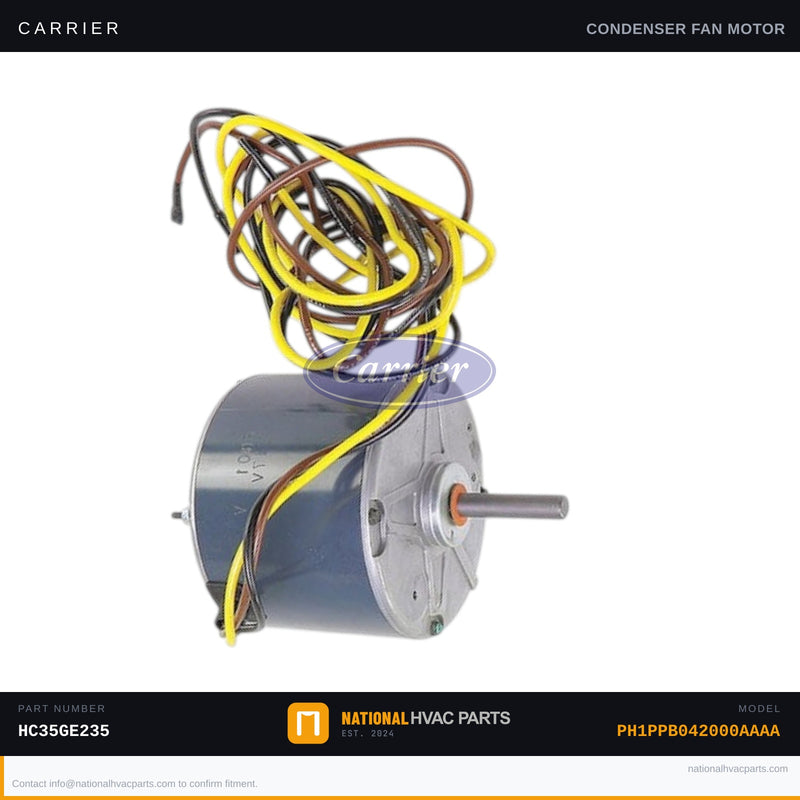 OEM Carrier Condenser Fan Motor 1/8 HP 825 RPM for PH1PPB042000AAAA