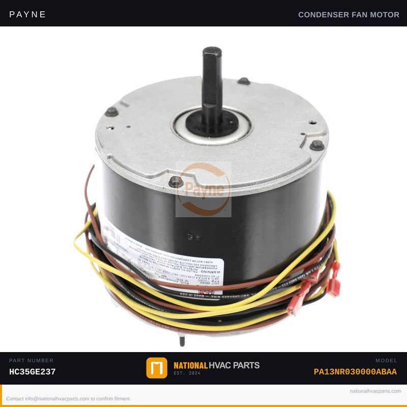 OEM Payne Condenser Fan Motor 1/4 HP for PA13NR030000ABAA
