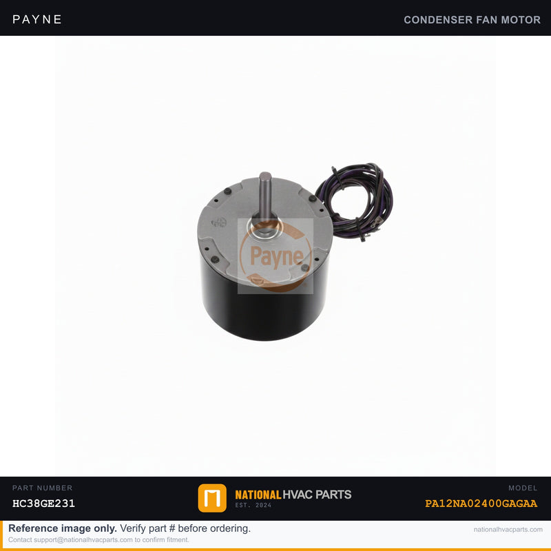 OEM Payne Condenser Fan Motor 1/4-1/2HP for PA12NA02400GAGAA