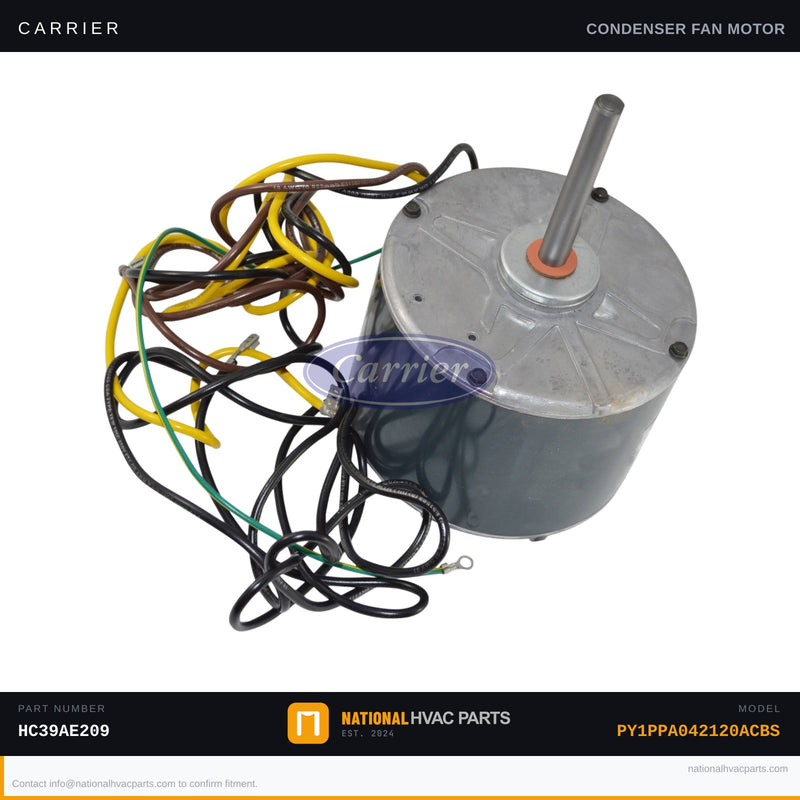 OEM Carrier Condenser Fan Motor 1/4 HP 1100 RPM for PY1PPA042120ACBS