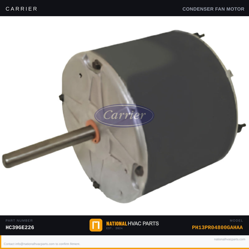 OEM Carrier Condenser Fan Motor 1/4 HP 208-230V — HC39GE226