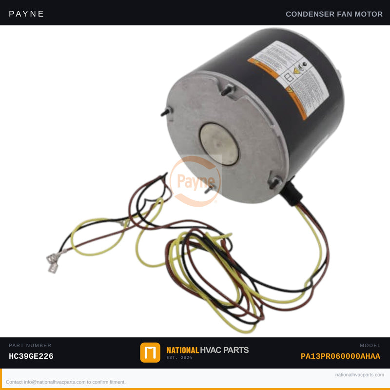 OEM Payne Condenser Fan Motor 1/2 HP HC39GE226 for PA13PR060000AHAA