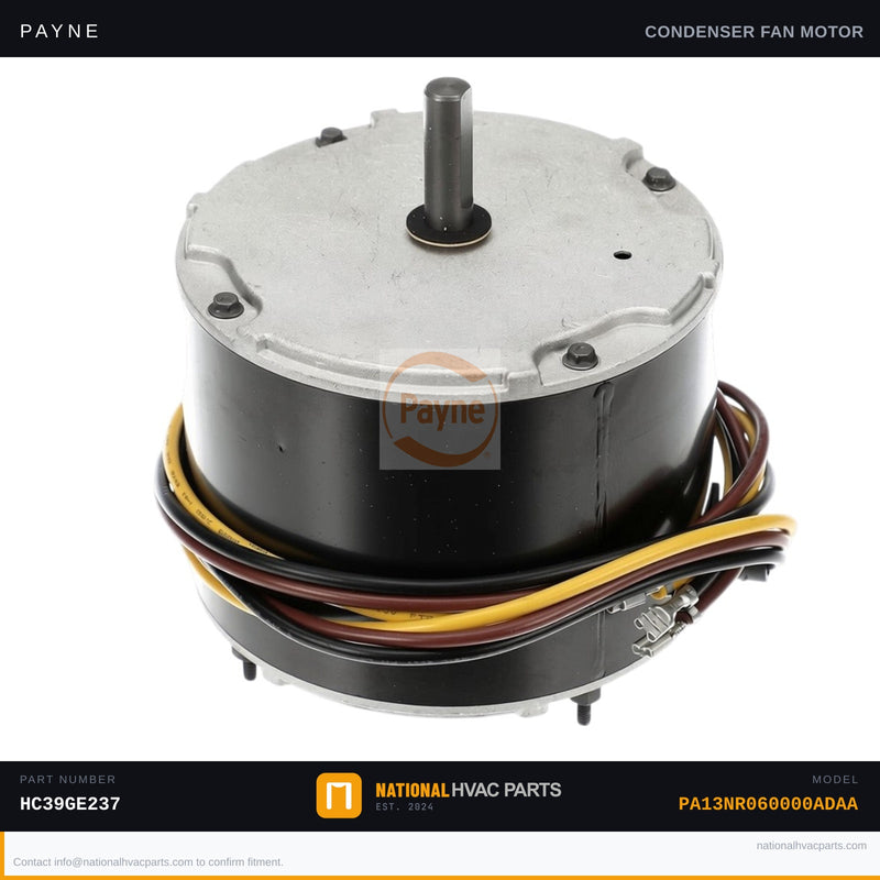 OEM Payne Condenser Fan Motor 1/5 HP for PA13NR060000ADAA
