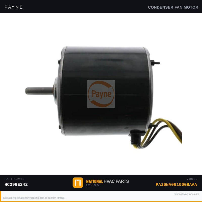 OEM Payne Condenser Fan Motor HC39GE242 for PA16NA06100GBAAA