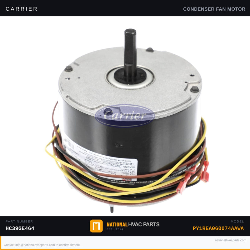 OEM Carrier Condenser Fan Motor 1/4 HP 460V for PY1REA060074AAWA