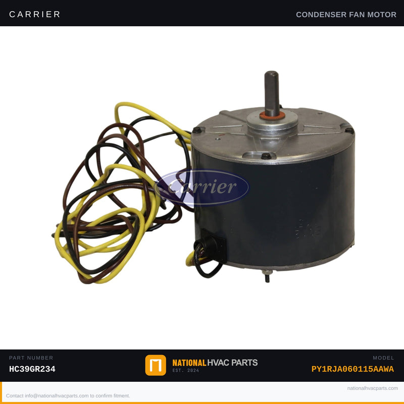 OEM Carrier Condenser Fan Motor 1/4 HP 208-230V for PY1RJA060115AAWA